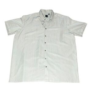 JF J Ferrar Shirt Mens 2XL Gray Short Sleeve Button Up Casual Dress Geometric‎